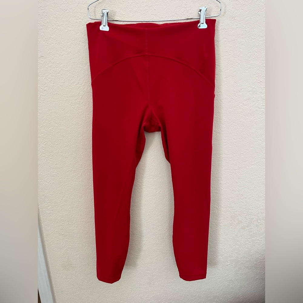 Lululemon Leggings Women Size 10 Red Mid Rise 25" Length Yoga/Workout.
